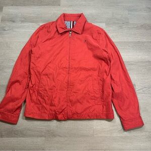 Tommy Hilfiger Lightweight Micro-Till Coral‎ Color Preppy Golf Zip Up Jacket M